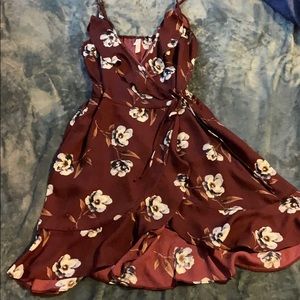 Floral Ruffle wrap style dress